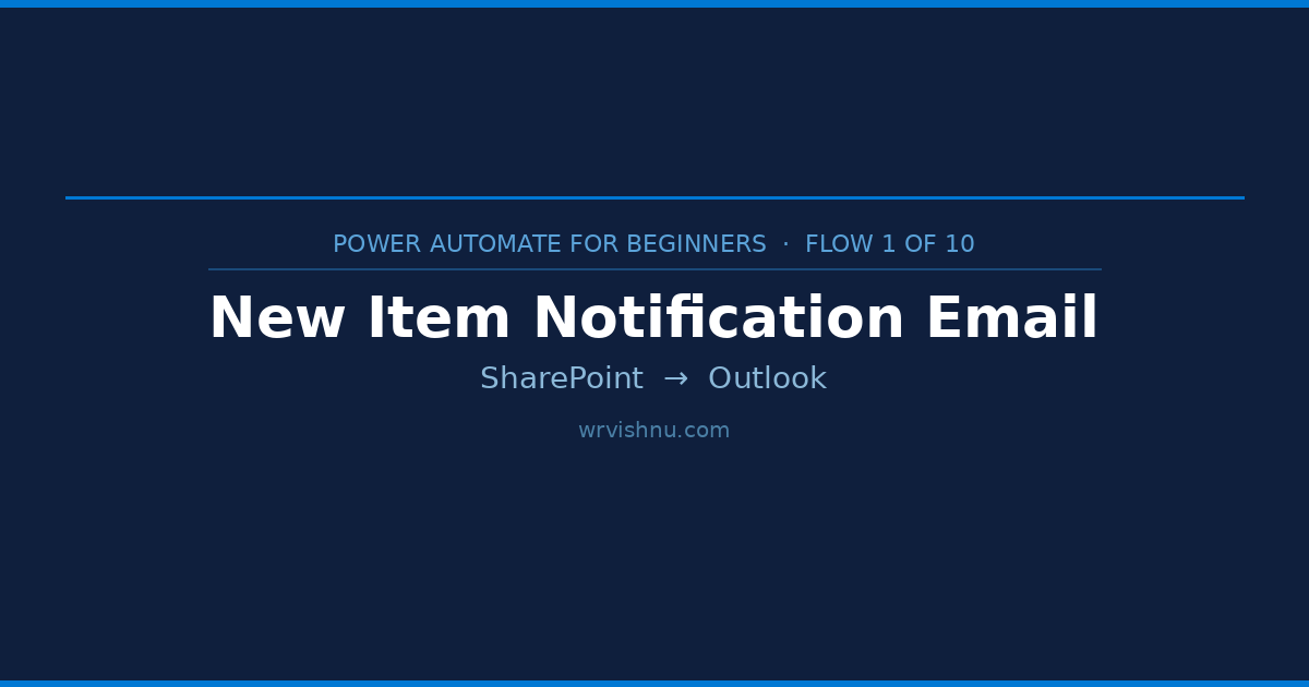 Power Automate SharePoint email notification — beginner tutorial Flow 1 of 10
