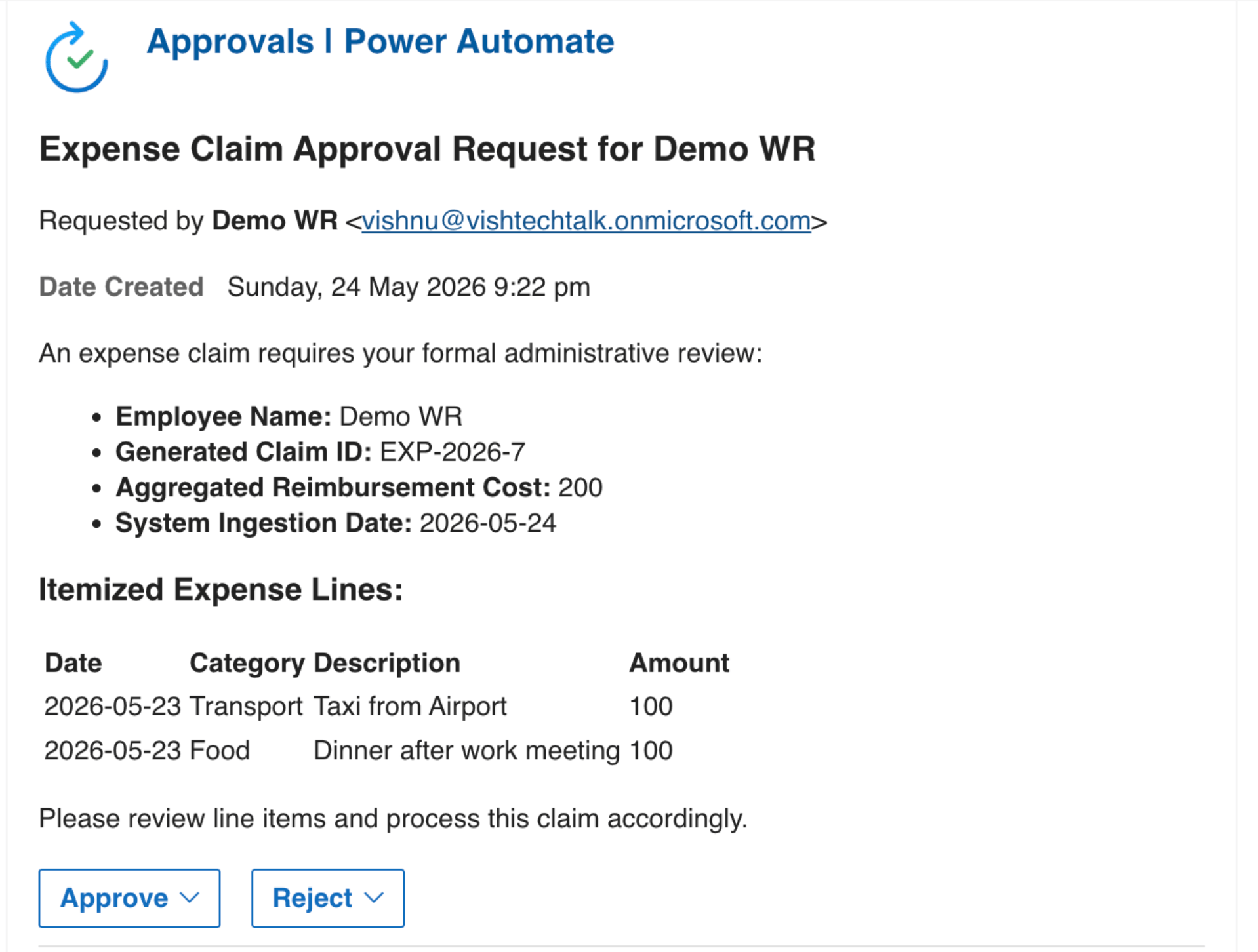 Power Automate approved branch showing OneDrive Convert file action saving PDF to SharePoint Document Library