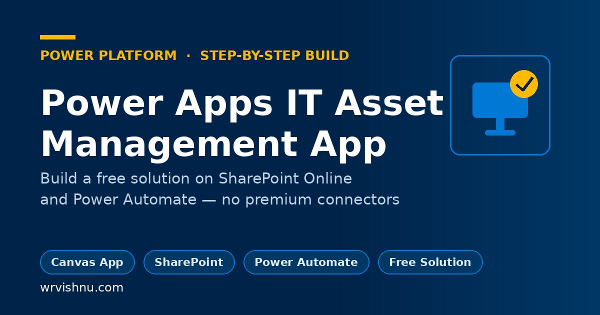 Power Apps IT asset management app dashboard built on SharePoint Online